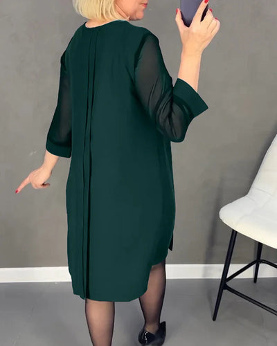PLEATED KNIT - FABRIC DRESS