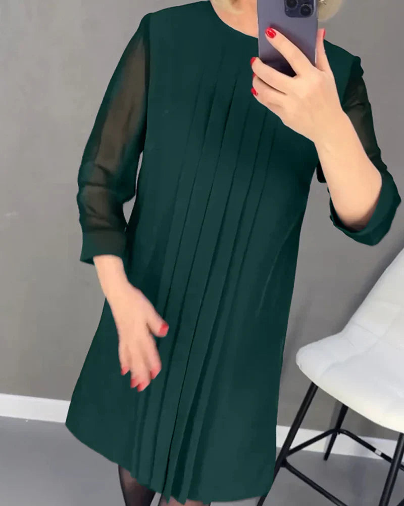 PLEATED KNIT - FABRIC DRESS
