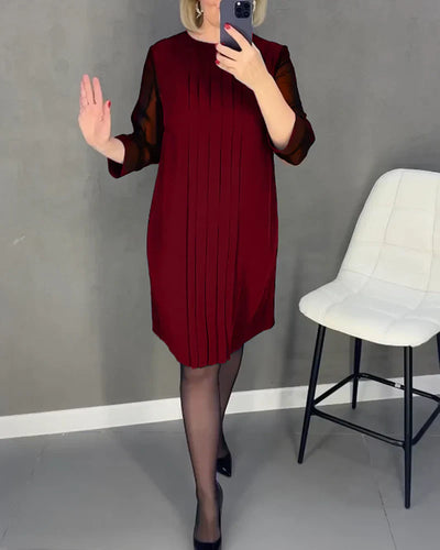 PLEATED KNIT - FABRIC DRESS