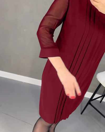 PLEATED KNIT - FABRIC DRESS