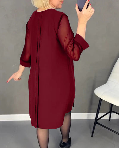 PLEATED KNIT - FABRIC DRESS