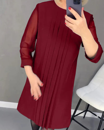 PLEATED KNIT - FABRIC DRESS