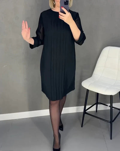 PLEATED KNIT - FABRIC DRESS