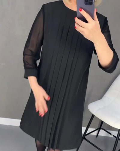 PLEATED KNIT - FABRIC DRESS