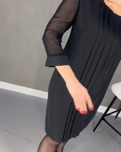 PLEATED KNIT - FABRIC DRESS