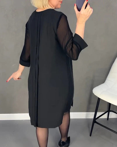 PLEATED KNIT - FABRIC DRESS
