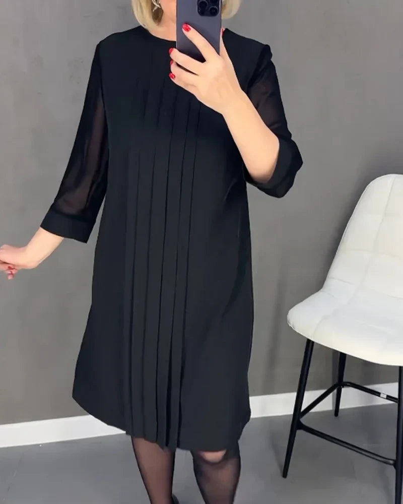 PLEATED KNIT - FABRIC DRESS