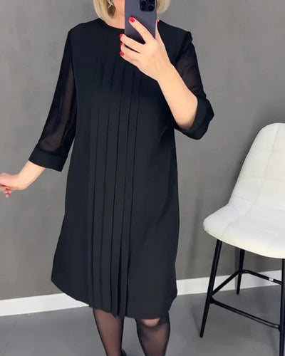 PLEATED KNIT - FABRIC DRESS