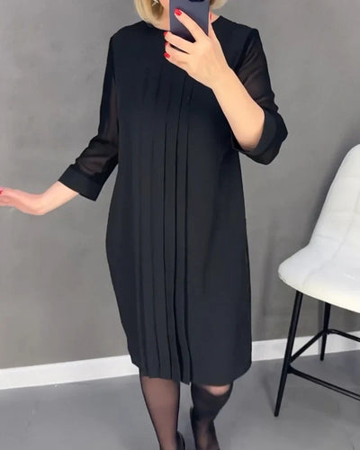 PLEATED KNIT - FABRIC DRESS