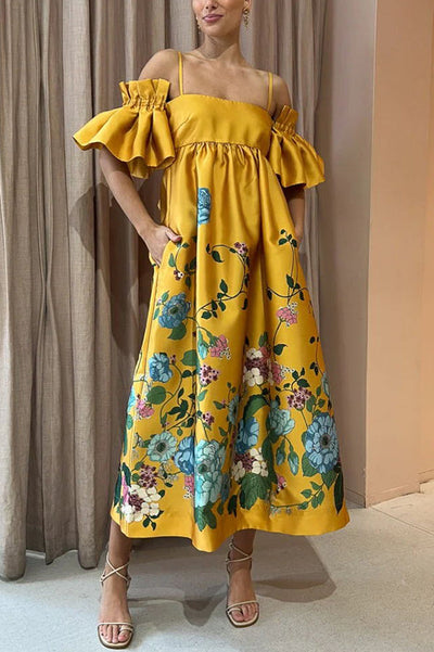 ARIELLE - ELEGANT DRESS WITH UNIQUE SLEEVES & PRACTICAL POCKETS