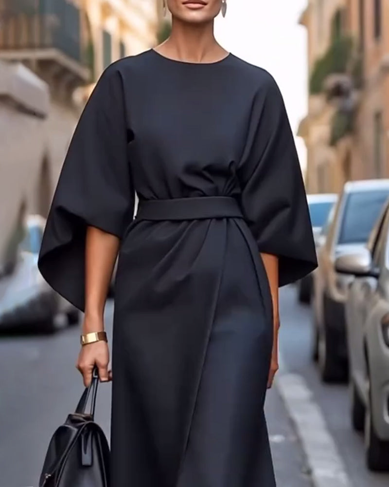 CELESTINE - ELEGANT DRESS WITH BELT