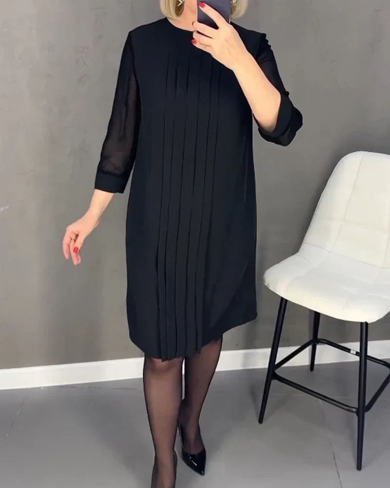 PLEATED KNIT - FABRIC DRESS