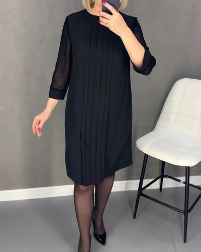 PLEATED KNIT - FABRIC DRESS