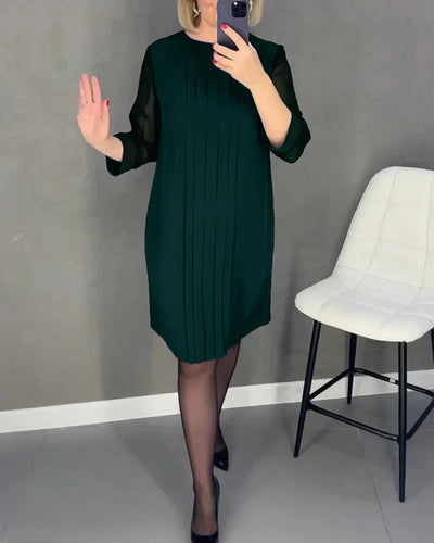 PLEATED KNIT - FABRIC DRESS