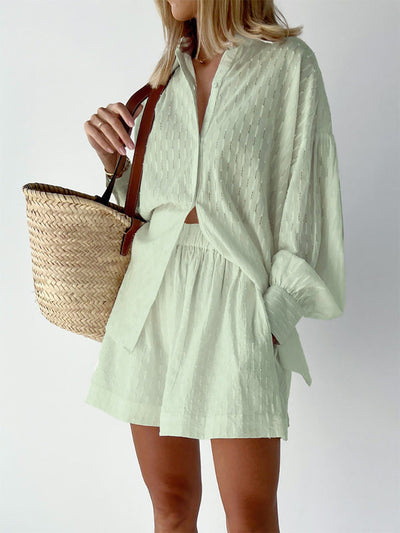 ELIZABETH - EFFORTLESSLY CHIC BREEZY SHIRT AND SHORTS ENSEMBLE