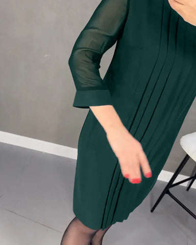 PLEATED KNIT - FABRIC DRESS