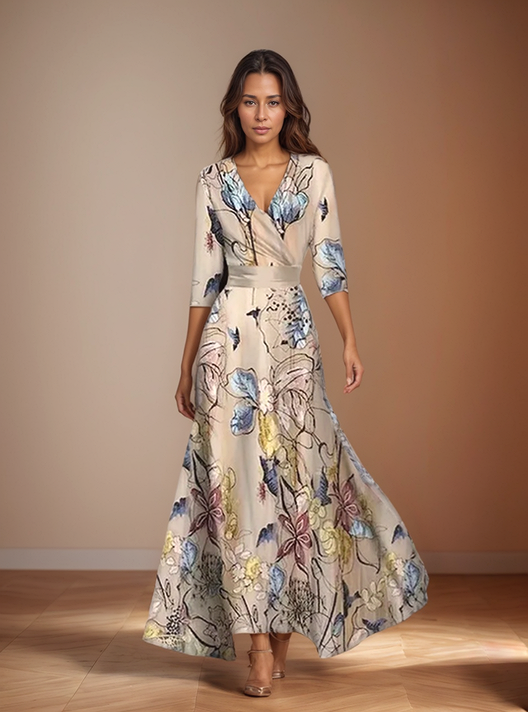 ORRAINE - DRESS WITH FLORAL PATTERN