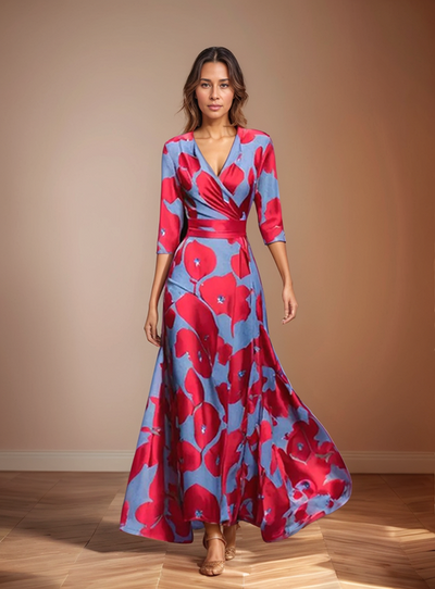 ORRAINE - DRESS WITH FLORAL PATTERN