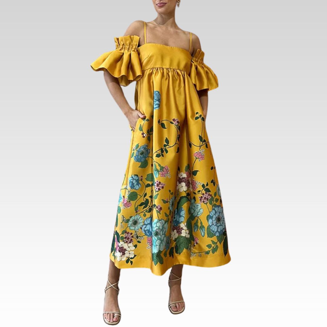 ARIELLE - ELEGANT DRESS WITH UNIQUE SLEEVES & PRACTICAL POCKETS