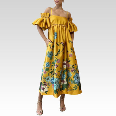 ARIELLE - ELEGANT DRESS WITH UNIQUE SLEEVES & PRACTICAL POCKETS