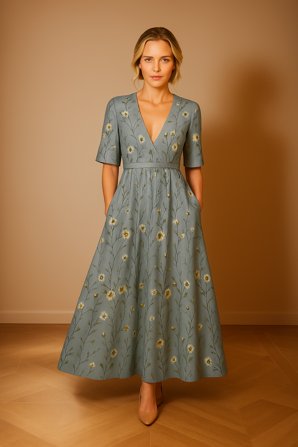 ORRAINE - DRESS WITH FLORAL PATTERN