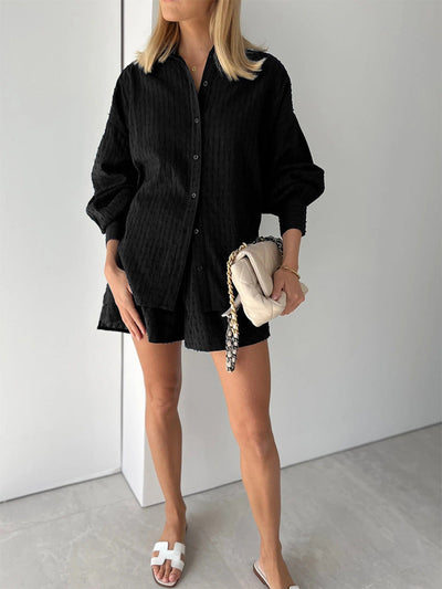 ELIZABETH - EFFORTLESSLY CHIC BREEZY SHIRT AND SHORTS ENSEMBLE