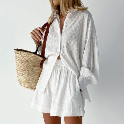 ELIZABETH - EFFORTLESSLY CHIC BREEZY SHIRT AND SHORTS ENSEMBLE