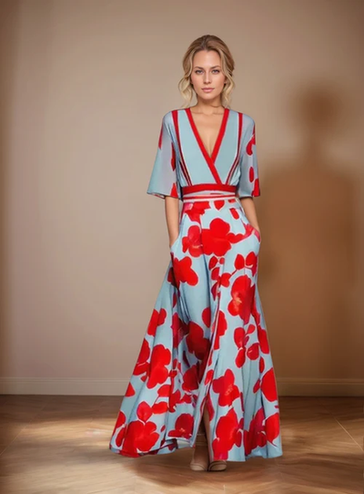ORRAINE - DRESS WITH FLORAL PATTERN