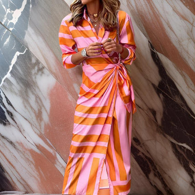 MIRAL-ELEGANT WRAP DRESS WITH PATTERN