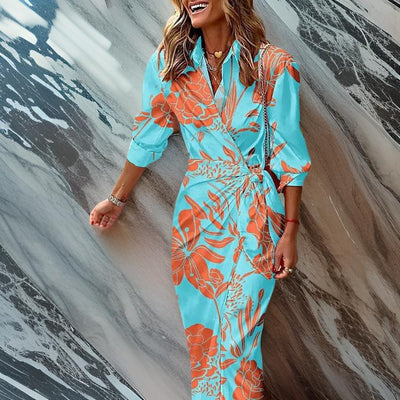 MIRAL-ELEGANT WRAP DRESS WITH PATTERN