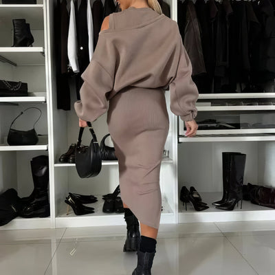 SLEEVELESS DRESS & SWEATSHIRT SET